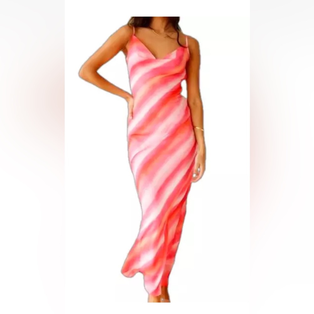 Anthropologie Pink and Orange Backless Dress